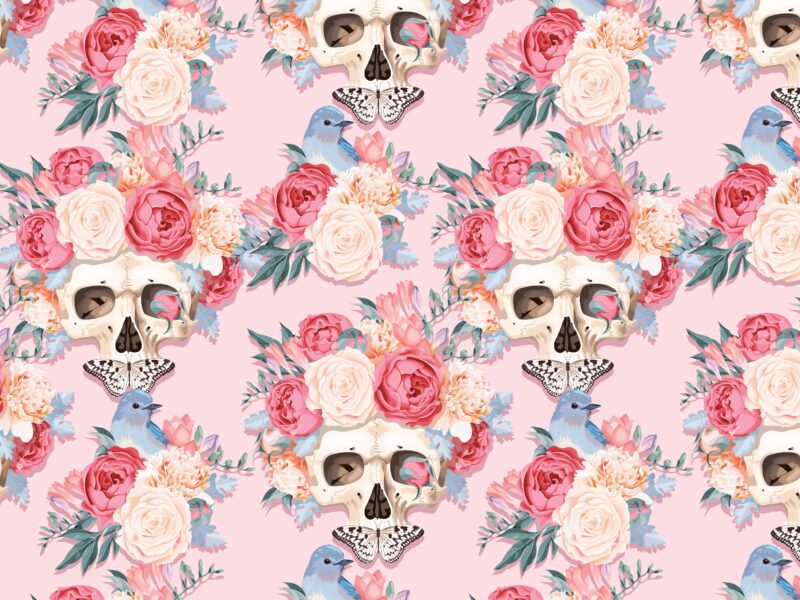 Обои Death, roses, skull, halloween на рабочий стол.