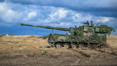 Обои Polish Land Forces, AHS Krab, self-propelled tracked gun-howitzer на рабочий стол.