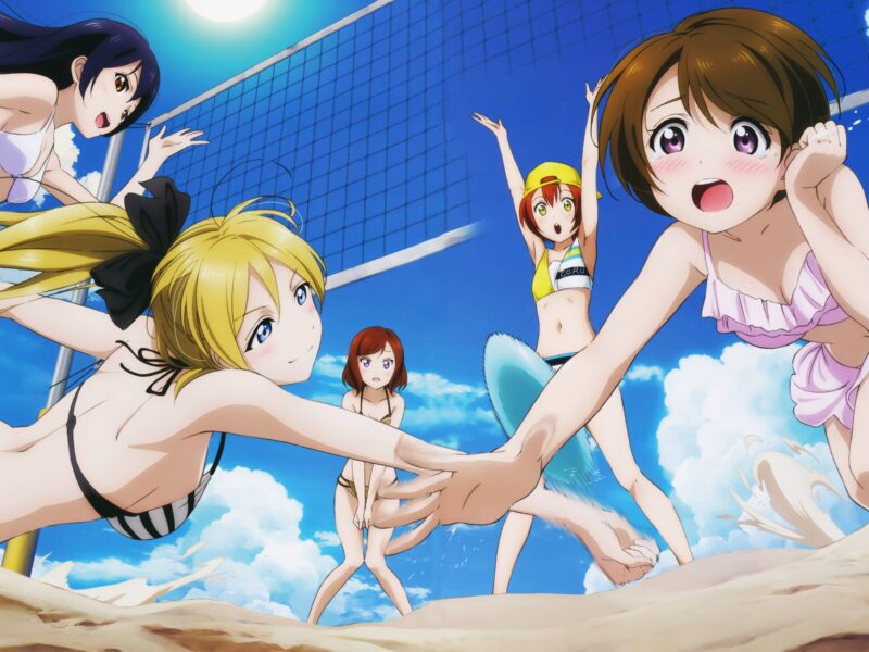 Обои anime, girls, beach volleyball на рабочий стол.